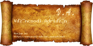 Váncsodi Adrián névjegykártya