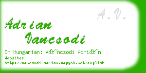 adrian vancsodi business card